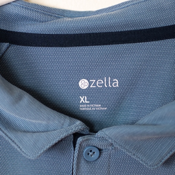 Cornflower Blue Zella Ace Piqué Performance Golf Polo - Picture 3 of 5